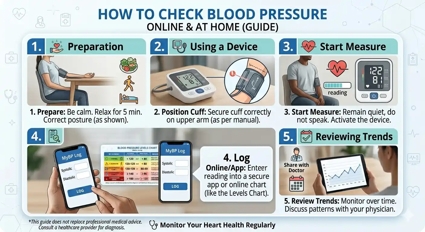 Checking blood pressure at home and entering data online